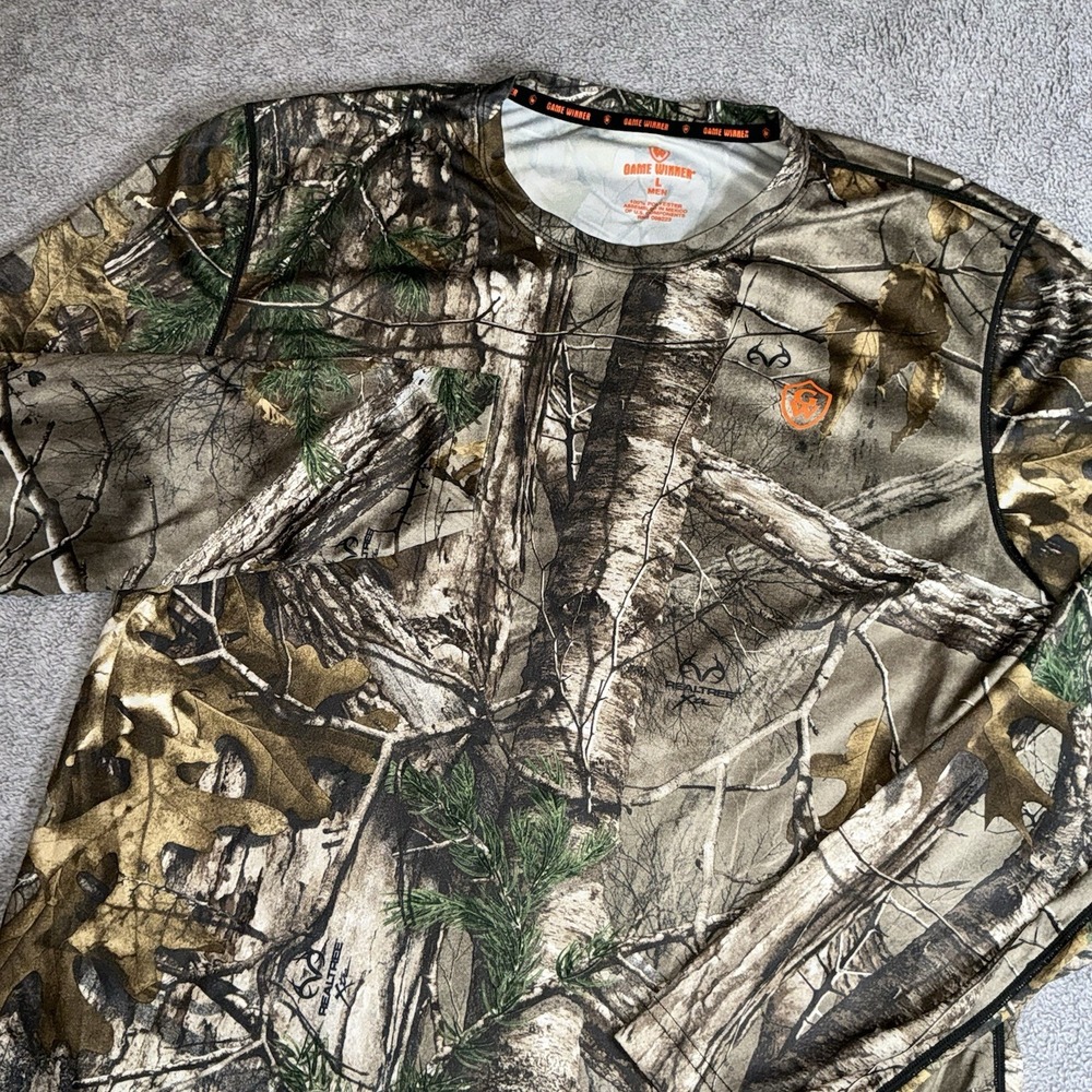 Game Winner Men T-Shirt L Realtree Xtra‎ Camo Long Sleeve Crew Neck